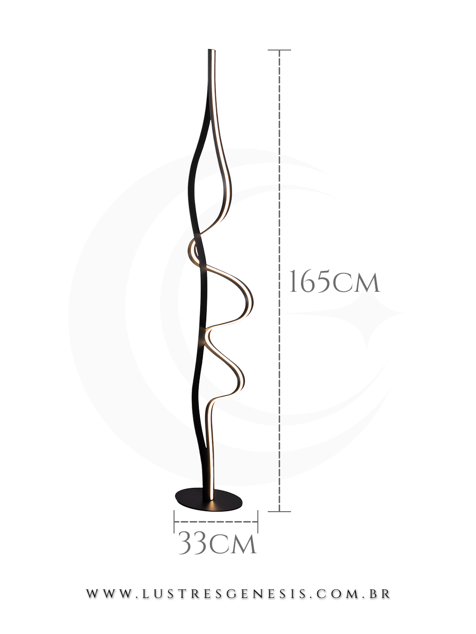 Coluna LED Decorativa 36W 2880LM 3000K Dourada ou Preta